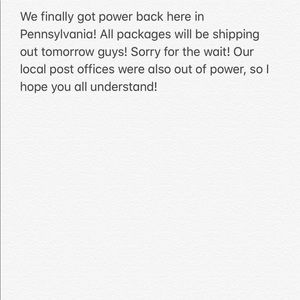 Power is back!! Shipping out ASAP!!!!